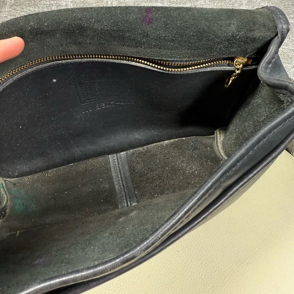 Vintage 70s Rare Coach Penny Pocket Clasp Front Crossbody Leather Purse Bag Y2K - Picture 10 of 11